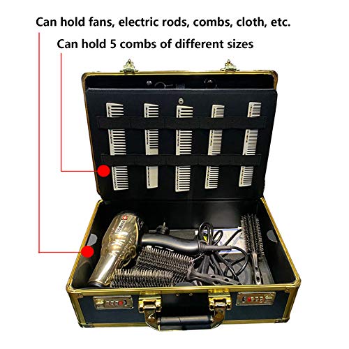 CNCEST Barber Carrying CaseLarge Barber Beauty Salon Tool Kits StoragePortable Travel Carry Case Hairdresser for Hair Stylist Pet Groomer Gold - Image 5
