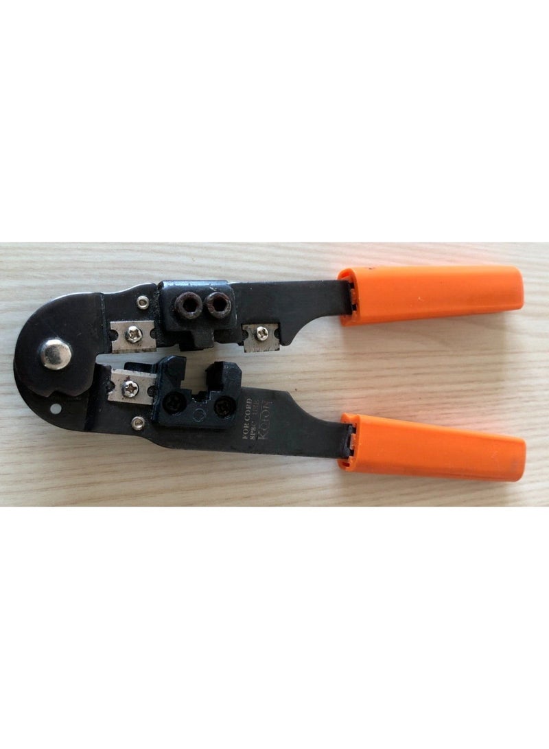 Multifunctional RJ45 Crimping Tool, Network Cable Cutter, Orange and Black, Compatible with RJ45 Connectors, Professional Ethernet Cable Crimping Tool with Ergonomic Handle - Image 2