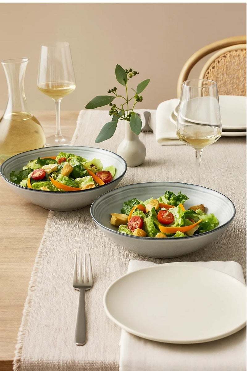 لوفت وعاء سلطة، عمق ٢٤.٥ × ارتفاع ٧.٥ سم، طقم من قطعتين، مصنوع من الحجر الرملي، متعدد الاستخدامات، EGRES-173543B - Image 1