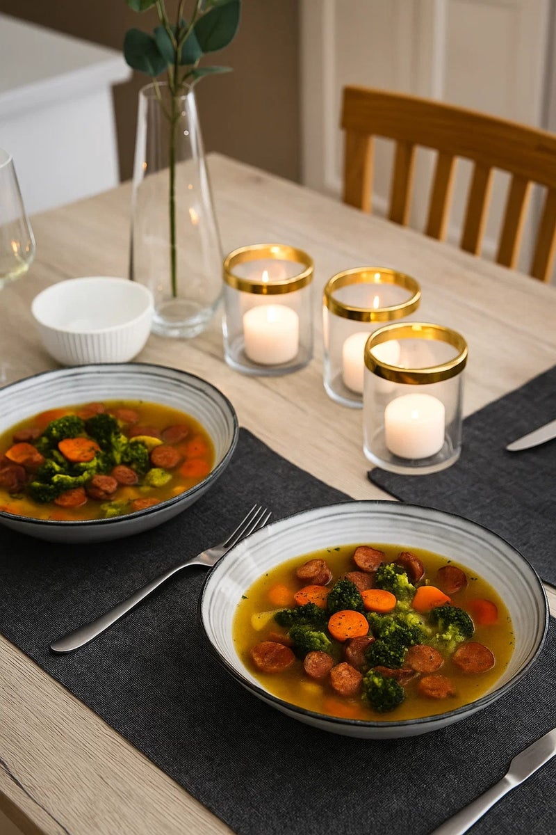 لوفت وعاء سلطة، عمق ٢٤.٥ × ارتفاع ٧.٥ سم، طقم من قطعتين، مصنوع من الحجر الرملي، متعدد الاستخدامات، EGRES-173543B - Image 2