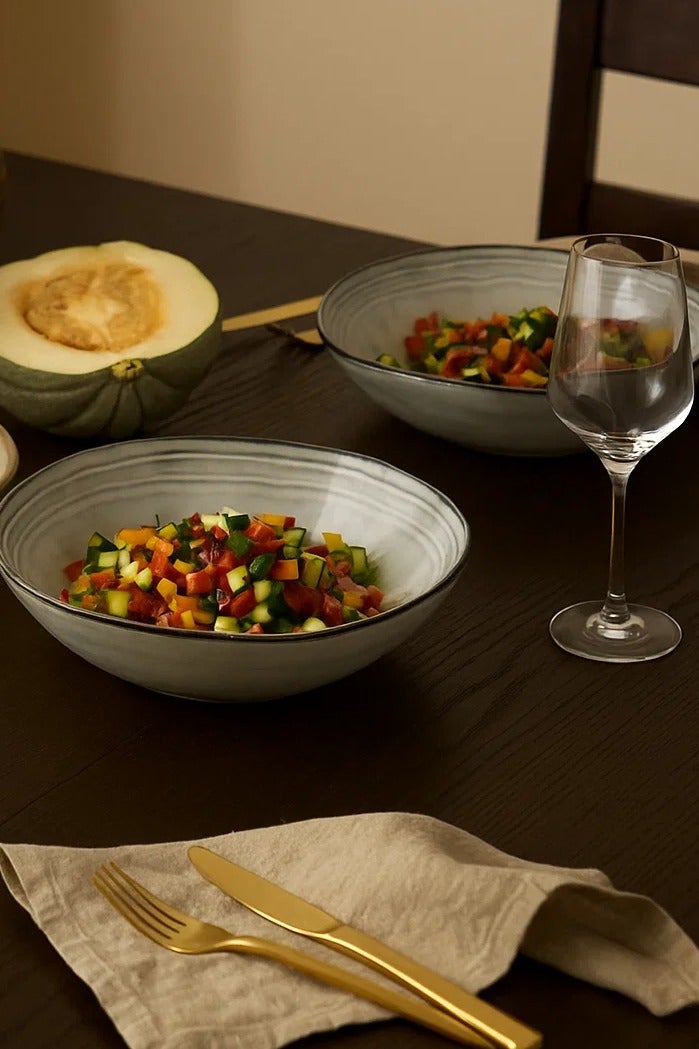 لوفت وعاء سلطة، عمق ٢٤.٥ × ارتفاع ٧.٥ سم، طقم من قطعتين، مصنوع من الحجر الرملي، متعدد الاستخدامات، EGRES-173543B - Image 3