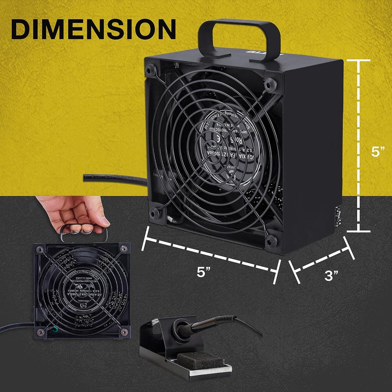 KOTTO Solder Smoke Absorber Remover Fume Extractor Smoke Prevention Absorber DIY Working Fan for Soldering Station (Black) - Image 3