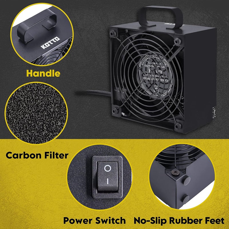 KOTTO Solder Smoke Absorber Remover Fume Extractor Smoke Prevention Absorber DIY Working Fan for Soldering Station (Black) - Image 2
