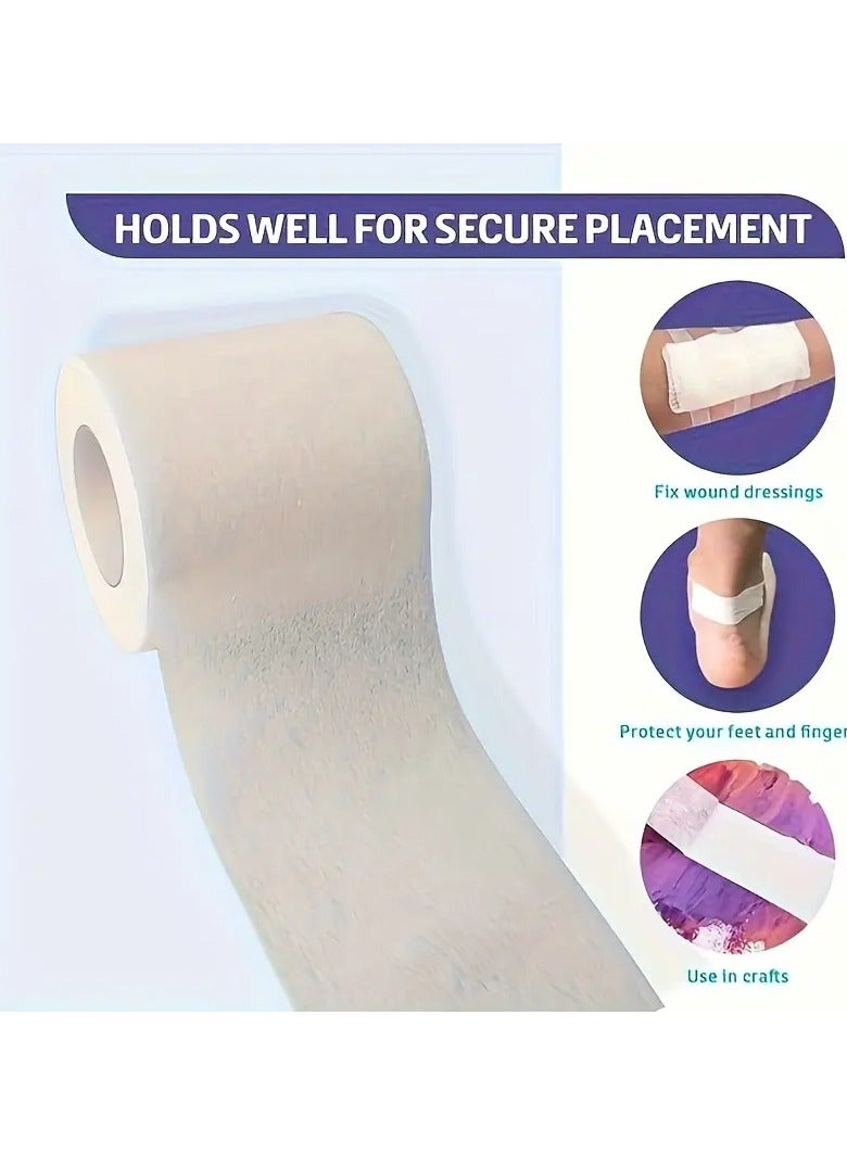 Ucanbe 2pcs Ultra-Soft Hypoallergenic Surgical Tape, Invisible Heel Pads for Women, Sandal & High Heel Foot Protection, Non-Woven Breathable Tape, Skin-Friendly & Long-Lasting Adhesive Rolls for Secure Wound Care - Image 2