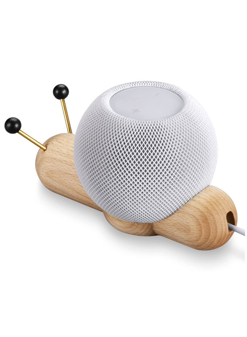 Speaker Stand for Apple Home Pod Mini Speaker, Non-slip Wood Snail Desk Stand Specially Designed for Apple Home Pod Mini, Cute Looking for Home Office Desktop Decoration - Image 1