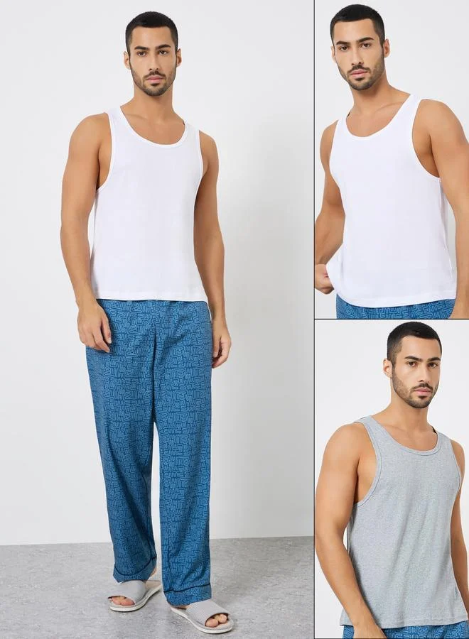 Pack of 2 - Solid Cotton Vest