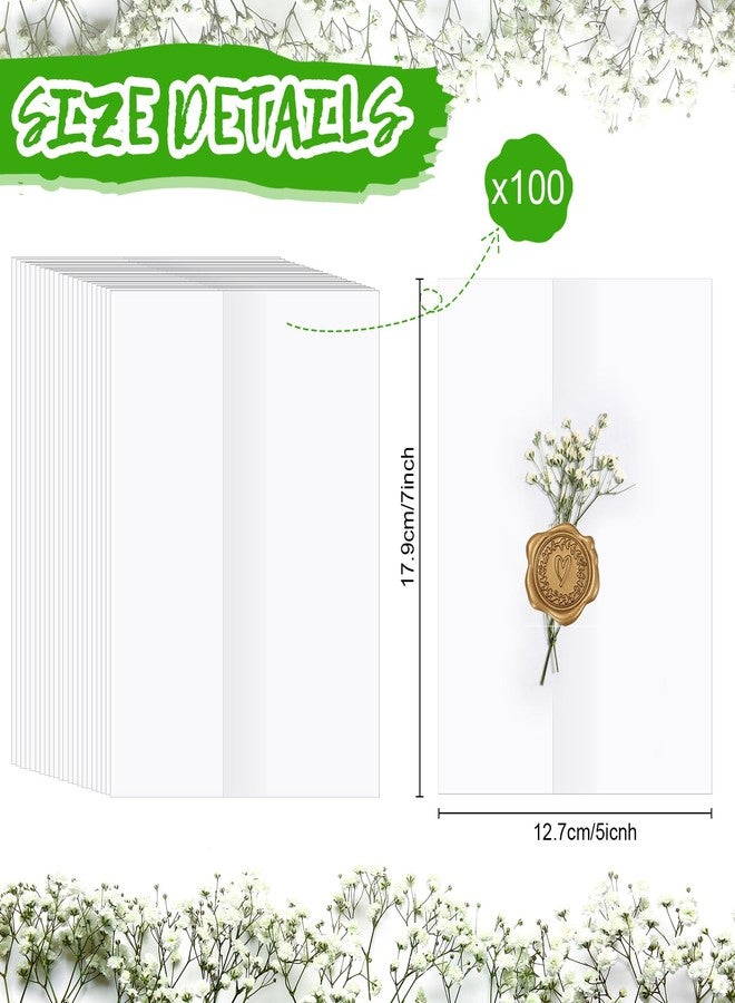 Fabbay 100 Pcs Wedding Invitations Wraps Set Include Pre Folded Vellum Jackets for 5 x 7 Inch Invitations Natural Dried Pressed Flowers for Wedding Craft DIY - Image 2