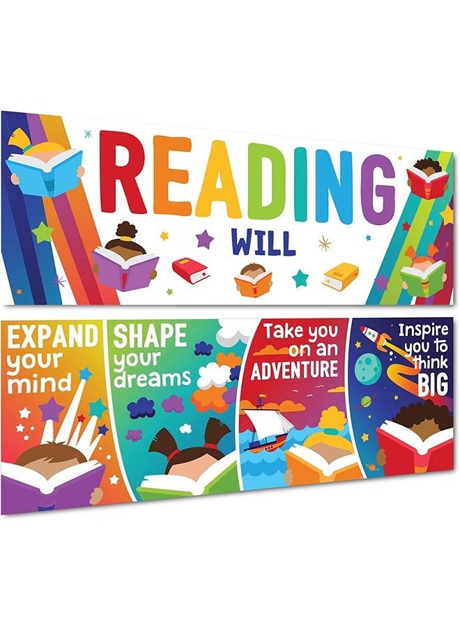 Generic Classroom Decorations  Reading Banner and Poster for Teachers - Bulletin Board and Wall Decor for Pre School, Elementary and Middle School Themes  - Image 1
