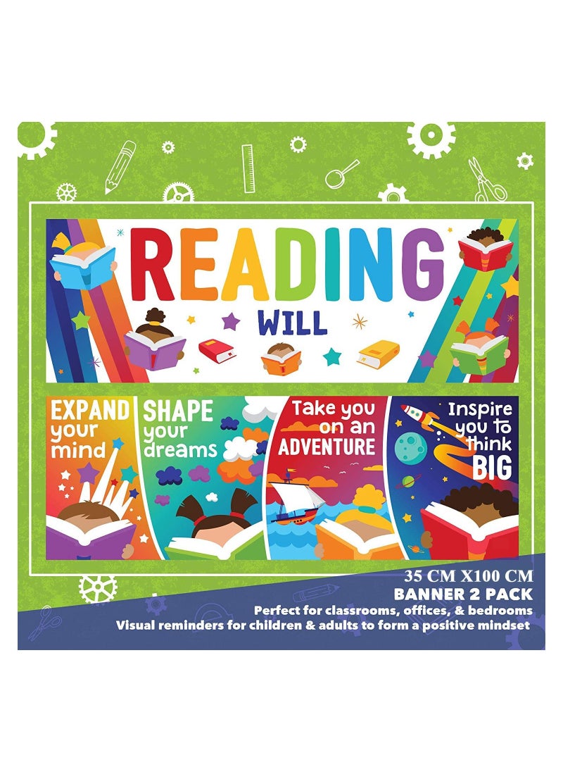 Generic Classroom Decorations  Reading Banner and Poster for Teachers - Bulletin Board and Wall Decor for Pre School, Elementary and Middle School Themes  - Image 2