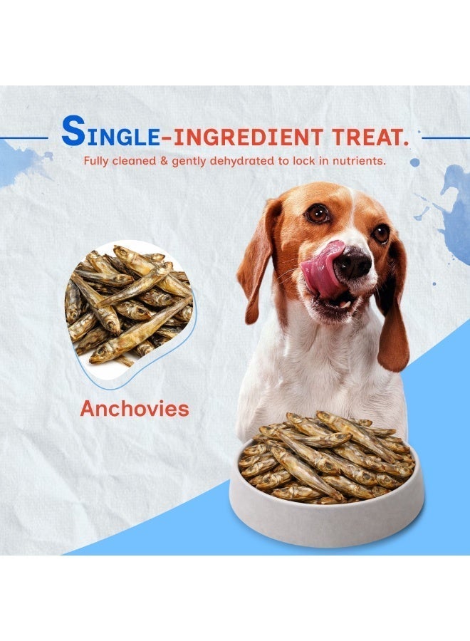 PUPRAZY Dehydrated Anchovies for Dogs & Cats | Single-Ingredient Fish Treats | Omega-3 Rich | Grain-Free High-Protein Training Snacks - Image 4