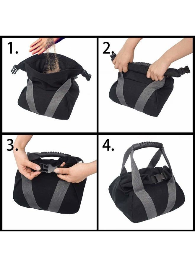 Fnoko 2 Pcs Adjustable Heavy Fitness Power Sandbag, Sand Bags for Weight, Portable Adjustable Canvas Sand Kettlebell Soft Sand Bag, Weightlifting Dumbbell for Home Training, Fitness, Yoga Workout - Image 5