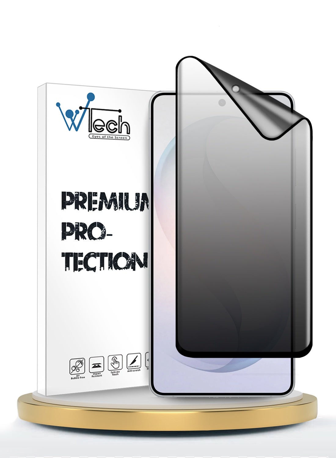 Wtech Samsung Galaxy S26 Ultra 5G 2026 Premium Nano Ceramic Privacy Full Glue Full Cover Matte Flexible Screen Protector (MSCNMP) - Clear/Black