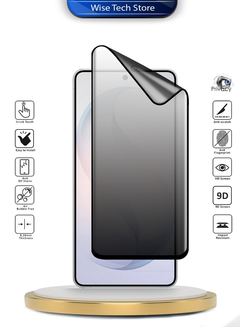 Wtech Samsung Galaxy S26 Ultra 5G 2026 Premium Nano Ceramic Privacy Full Glue Full Cover Matte Flexible Screen Protector (MSCNMP) - Clear/Black - Image 1