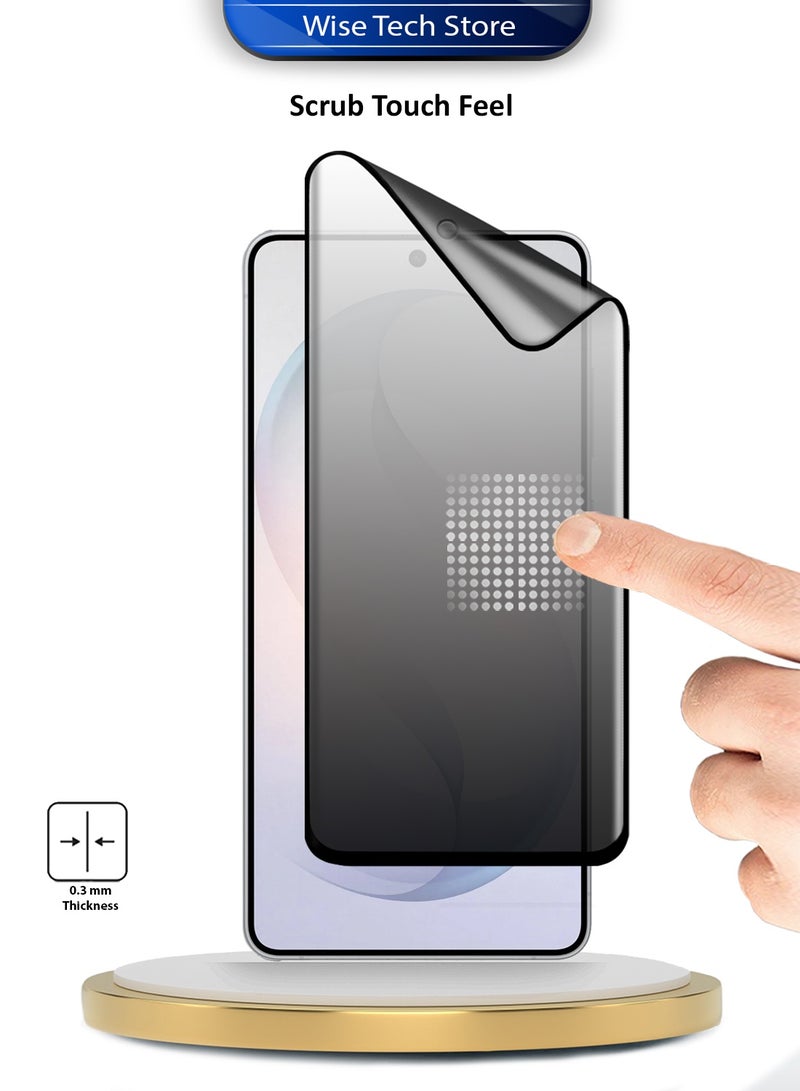 Wtech Samsung Galaxy S26 Ultra 5G 2026 Premium Nano Ceramic Privacy Full Glue Full Cover Matte Flexible Screen Protector (MSCNMP) - Clear/Black - Image 3