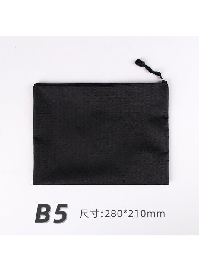 Zipper File Bag A4 Portable Oxford Cloth Waterproof Material Bag Printable  Office Color Thickened Storage Bag