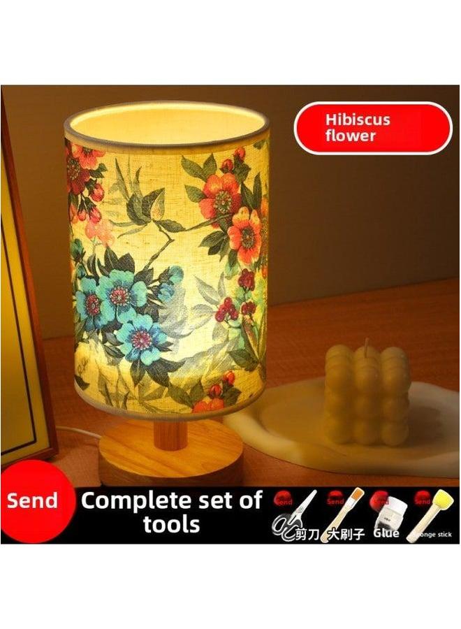 Mother's Day Butterfly Gubat Handmade Table Lamp Diy Material Group Building Activity Bone Bat Night Light-Color:Althea (full Package)  - Image 1