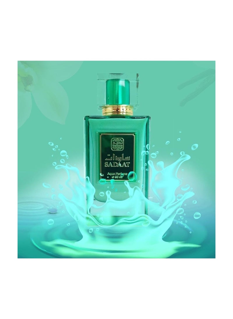 Naseem Sadaat Aqua Perfume 80ml - A Fresh and Elegant Eau De Parfum for Men & Women - Features a Subtle Tone with Long-Lasting Fragrance Perfect for Daily Wear & Special Occasions  - Image 3