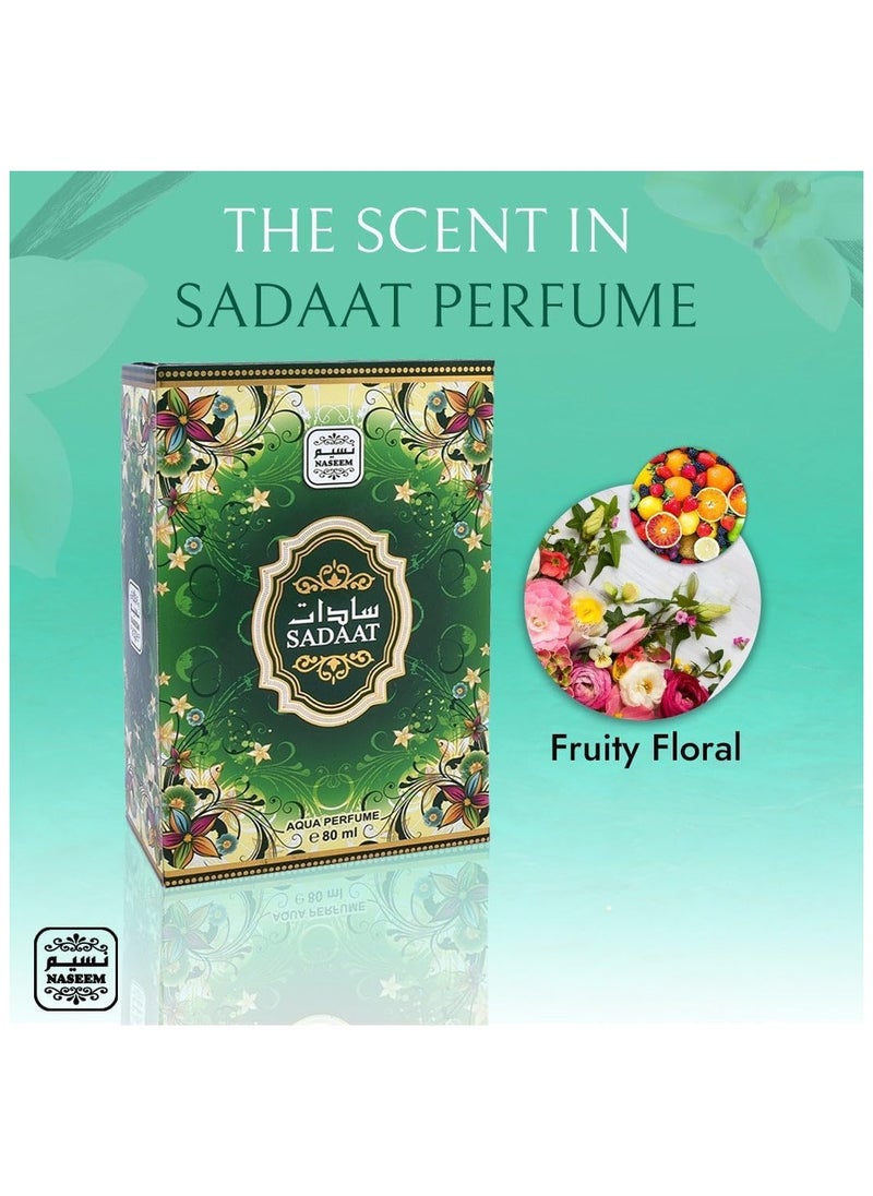 Naseem Sadaat Aqua Perfume 80ml - A Fresh and Elegant Eau De Parfum for Men & Women - Features a Subtle Tone with Long-Lasting Fragrance Perfect for Daily Wear & Special Occasions  - Image 4
