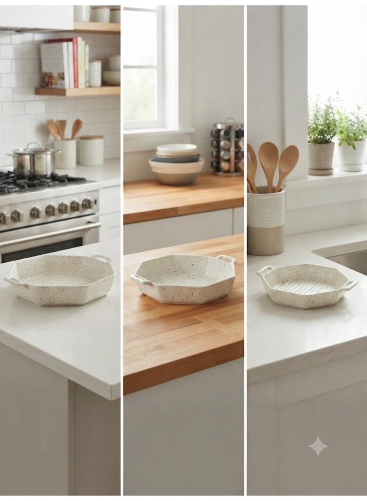 3-Piece Hexagonal Porcelain Oven Baking Dish Set - Image 2