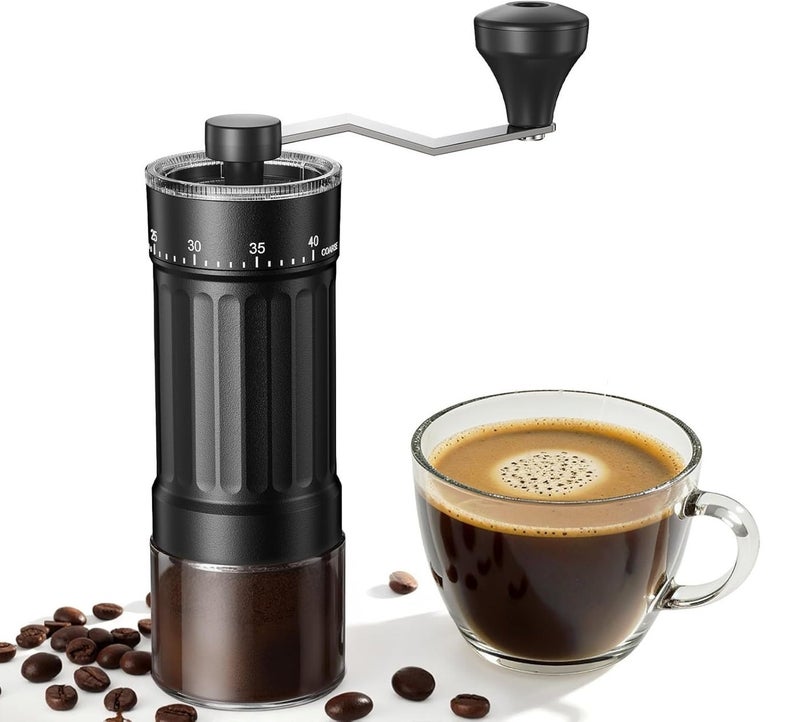 Mini manual coffee grinder with 40 adjustable grind settings, portable hand-cranked coffee bean grinder, 30g capacity, conical grinder with crank, suitable for travel, camping, office, espresso, pour-over coffee, etc. - Image 1
