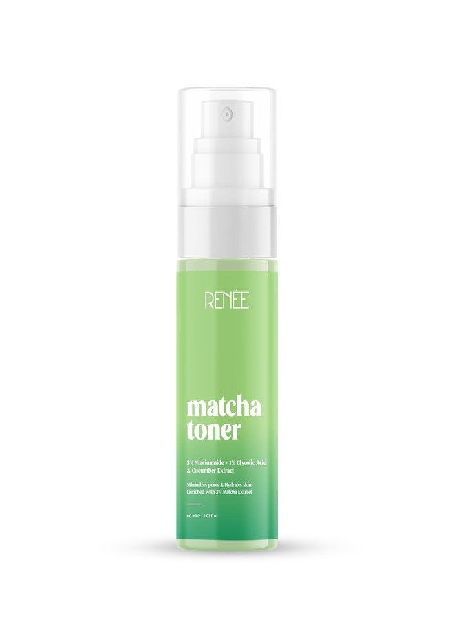 RENEE 3% Niacinamide & Cucumber Extract Matcha Face Toner | Alcohol-Free Toner For Dry, Oily- Acne Prone, Combination, Sensitive Skin | Pore Minimizing, Hydrating, Fades Blemishes | 60 ml