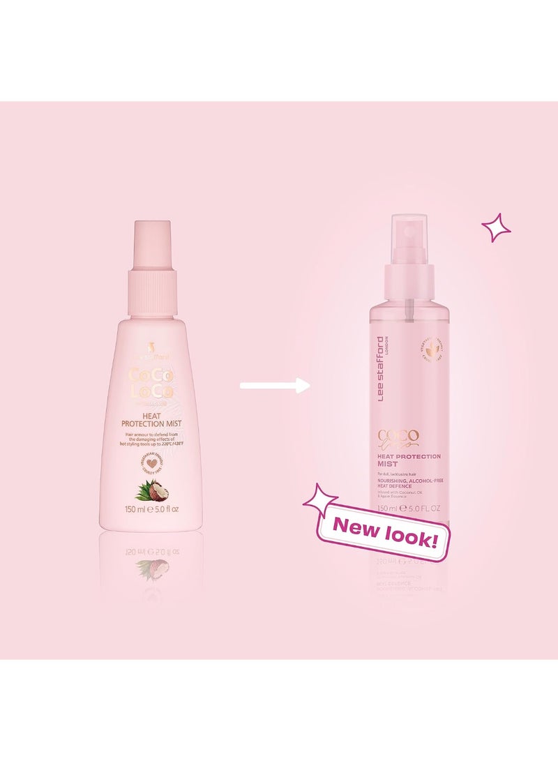 Lee Stafford بخاخ حماية من الحرارة من لي ستافورد | مجموعة كوكو لوكو - خفيف الوزن، تحكم في التجاعيد، دفاع حراري، رذاذ لمعان للاستخدام اليومي، آمن للكي والتجفيف، برائحة جوز الهند، 6.7 أونصة سائلة - Image 3