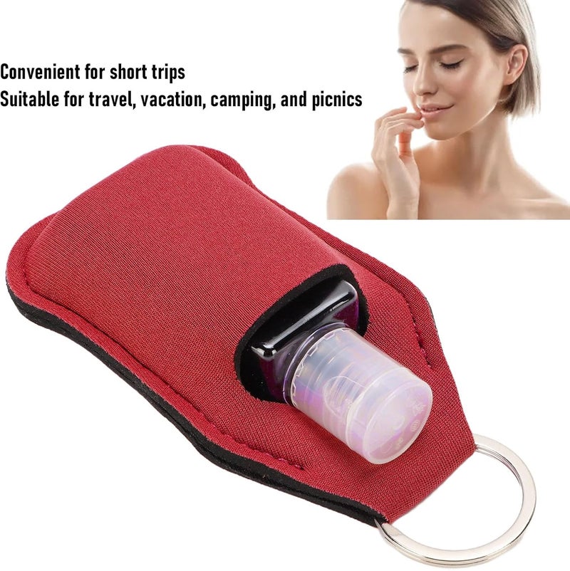 ZJchao Keychain Empty Squeeze Bottle, 30ml 20 Pcs Refillable Hand Sanitizer Keychain Travel Bottle Leak Proof Portable Empty Holder with Pouch for Camping Hiking Toiletries (Brown) - Image 3