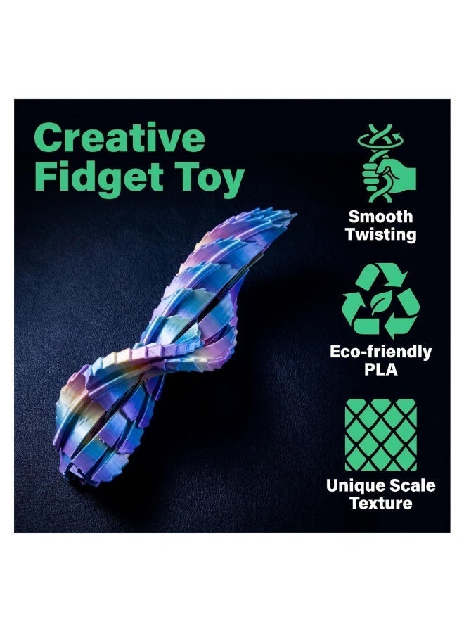 3D Printed Dragon Egg Fidget Toy, Transformable Spiral Sculpture Stress Relief Toy - Image 3