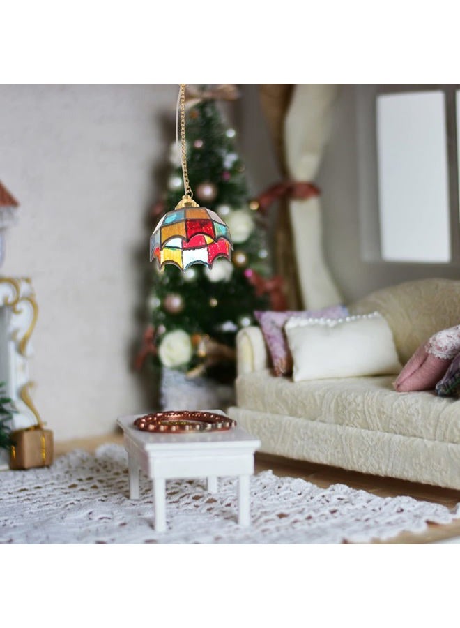 Uonlytech Mini Dollhouse Miniature Decoration Led Table Light Ceiling Lamp Battery Operated Light Dollhouse Accessories (With Battery) - Image 5