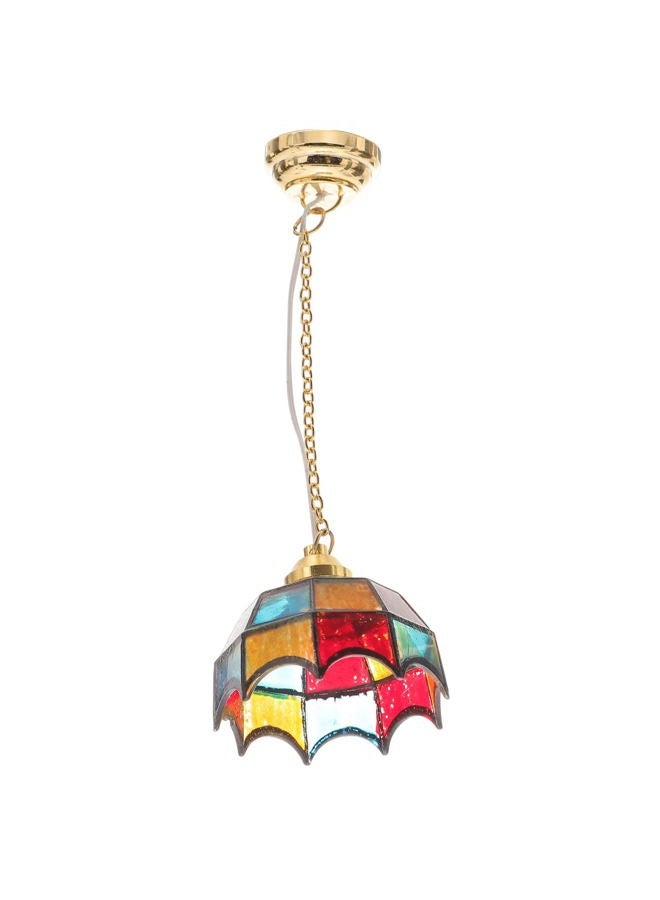 Uonlytech Mini Dollhouse Miniature Decoration Led Table Light Ceiling Lamp Battery Operated Light Dollhouse Accessories (With Battery) - Image 1