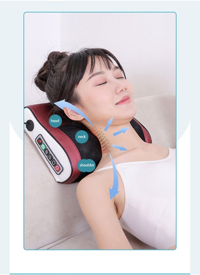 Generic Neck Massager Massage pillow Shoulder Back Massager with Heat 4D Electric Massage Pillow with 16 Heads 3 Modes for Back Cervical Shoulder Foot Body Muscle Pain Relief Birthday Gifts for Women/Men  - Image 2