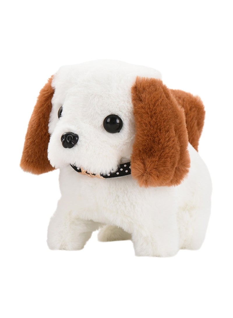 Brown And White Beibei Dog Electronic Plush Stuffed Animal Interactive Puppy Touch Control, Electronic Dog Pet, Robot Toy, Animated Toy Dog ​​Suitable For Kids Baby - Image 1