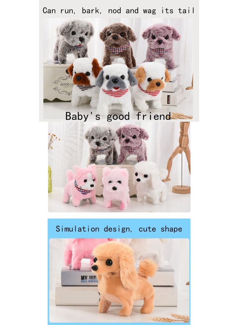 Brown And White Beibei Dog Electronic Plush Stuffed Animal Interactive Puppy Touch Control, Electronic Dog Pet, Robot Toy, Animated Toy Dog ​​Suitable For Kids Baby - Image 3