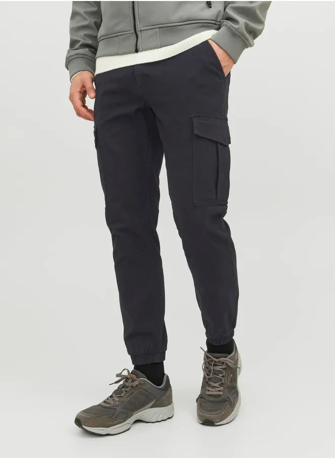 JACK & JONES Slim Fit Cargo Pants with Cuffed Hem