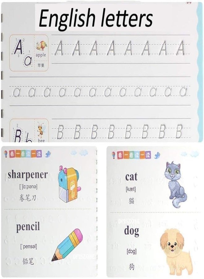 SubiMouIQ Sank Magic Practice Copybook, (4 Book & 10 REFILL) Number Tracing Book for Preschoolers with Pen, Calligraphy Copybook Set Practical Reusable Writing Tool - Image 3