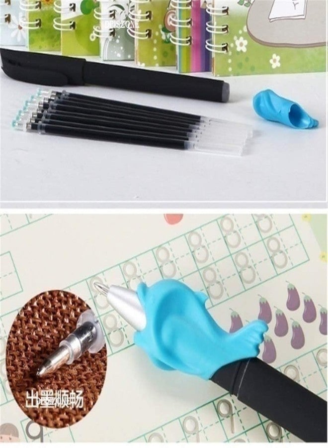 SubiMouIQ Sank Magic Practice Copybook, (4 Book & 10 REFILL) Number Tracing Book for Preschoolers with Pen, Calligraphy Copybook Set Practical Reusable Writing Tool - Image 4