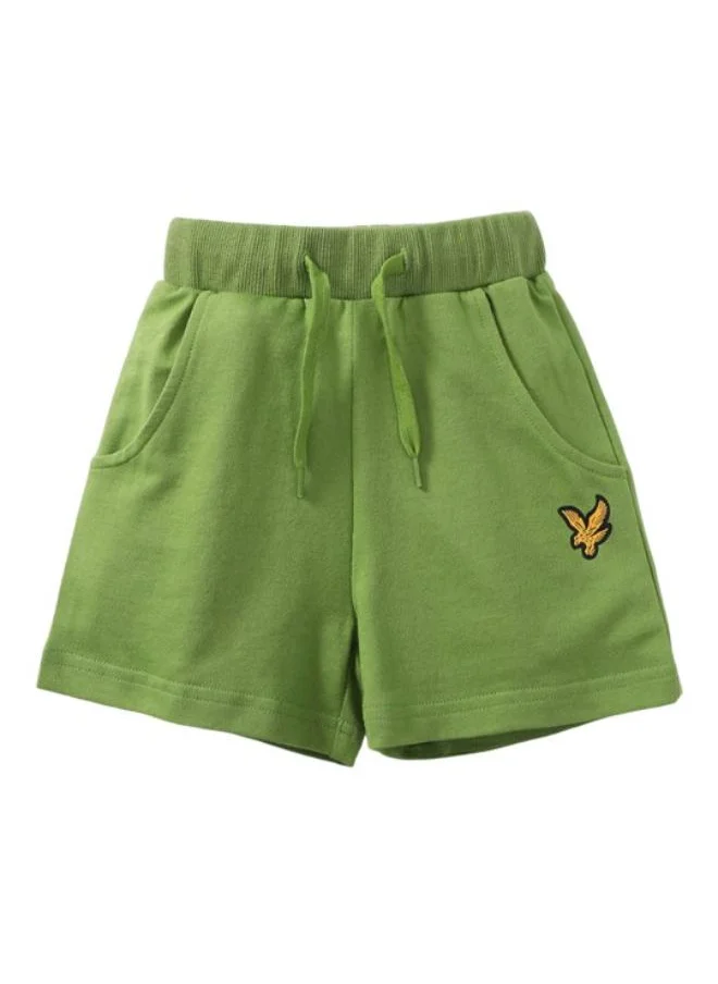 YUNIQEE Green Regular Fit Mid Rise Applique Shorts
