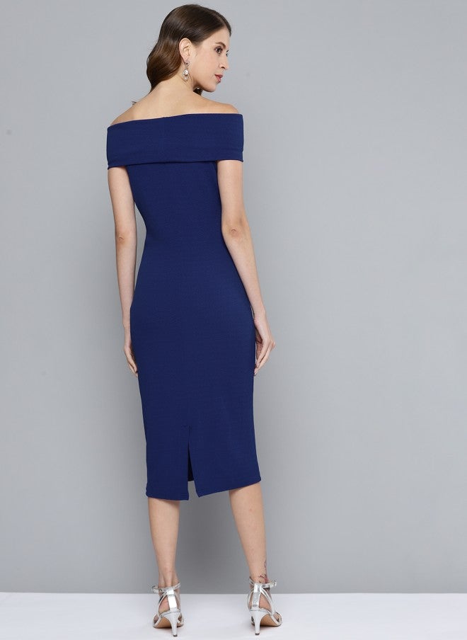 ساسافراس فستان ضيق أزرق للنساء - Image 4