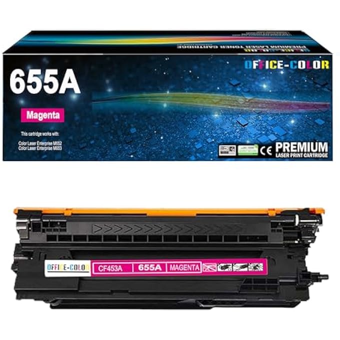 خراطيش حبر ماجنتا 655A بديل لـ HP 655A CF453A لطابعات HP COLOR LASERJET ENTERPRISE M652، M653 M681، M682 (عبوة واحدة) - Image 1