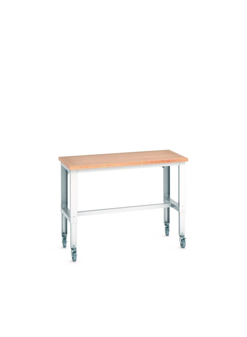 bott طاولة عمل متنقلة قابلة للتعديل بارتفاع 125 مم مع عجلات بقطر 40 مم وسطح عمل Mpx WxDxH: 1500x750x840-1140 مم - Image 1