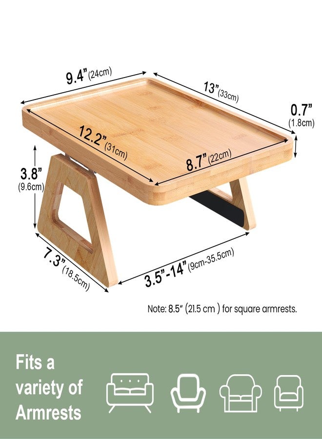 Danfoxer Couch Arm Tray,Bamboo Folding Sofa Tray,Sofa Armrest Trays Clip-On Couch Desk for Drinks,Snacks,Phone,Remote Control（Natural） - Image 5