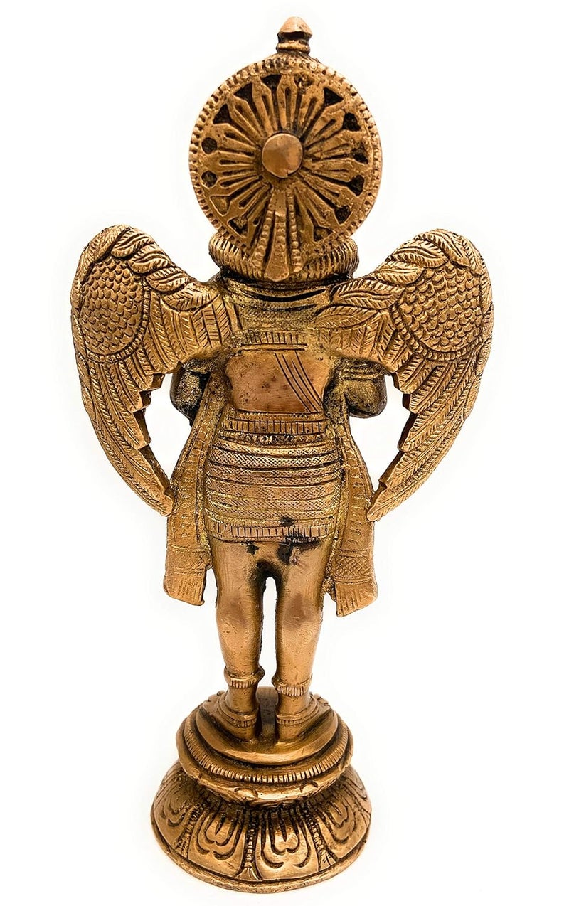 Bhunes Brass Lord Garud Dev Idols Garuddev Statues SculptureGold 4 Inch 1 Piece - Image 4
