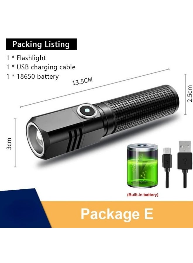 6800 Lumens Mini Powerful Led Flashlight XHP50 Built in Battery 3 Modes Usb Rechargeable Flash Light EDC Torch Lamp Flashlights  - Image 3