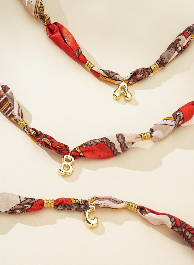 DoDoBeads Initial Scarf Necklace for Women, Mom Everyday Bandana Necklace with Initial Charm, Gifts for Mom, Mothers Day Gift - Image 3