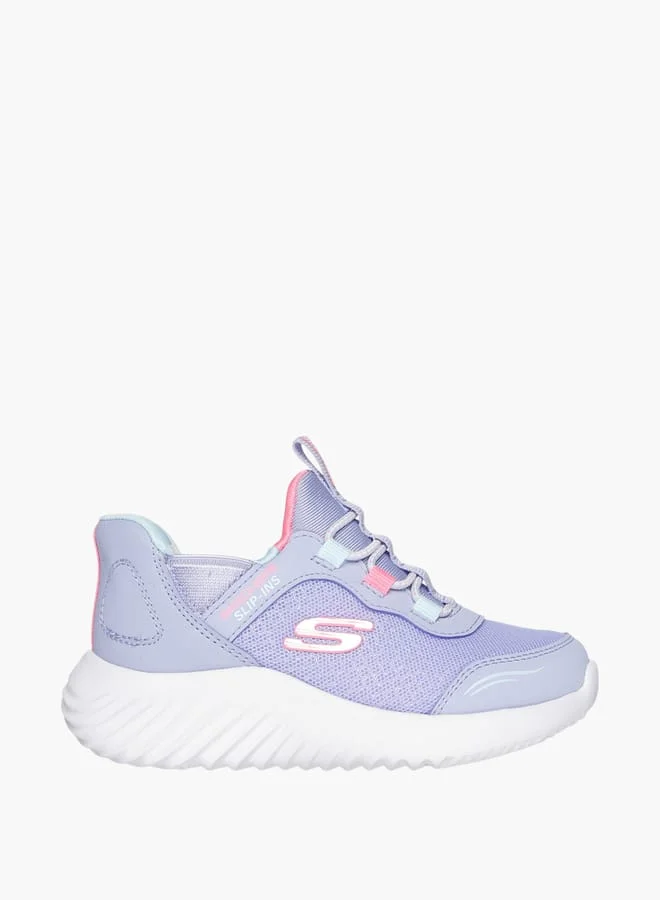 SKECHERS Girls' Logo Detail Sports Shoes with Lace-Up Closure - BOUNDER