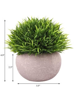 HomarKet 4 Pcs Mini Artificial Potted Plants Faux Topiary Shrubs Multicolor  - Image 2