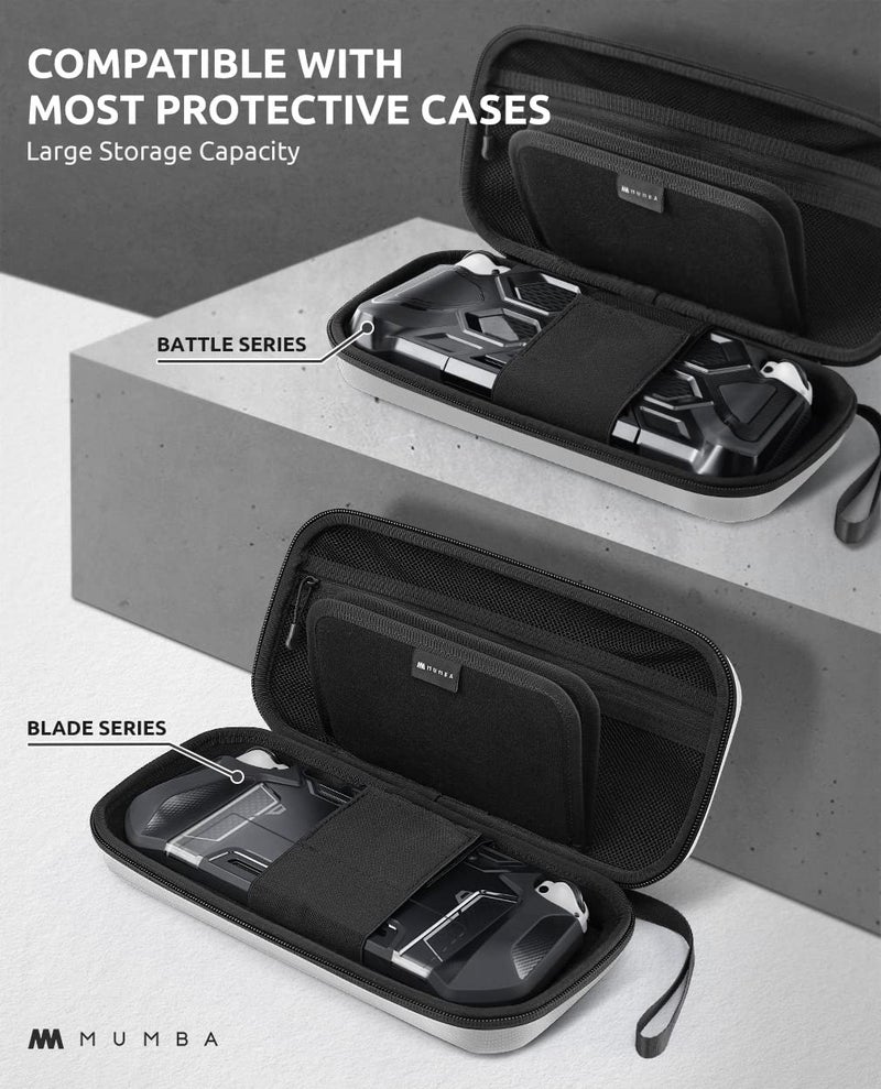Mumba Carrying Case for Nintendo Switch OLED & Nintendo Switch 2017, [Plus Version] Portable Protective Travel Carry handbag Pouch for Blade/Battle Case [Large Capacity] (White) - Image 5