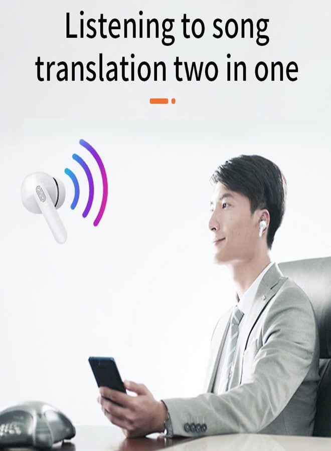 flexman 5V 1A Language Translator Earbuds, Support 114 Online Languages and 3 Translation Modes, 3H Listening Time Real Time High Accuracy Wireless BT 5.1 Translator with Speakers(White) - Image 3