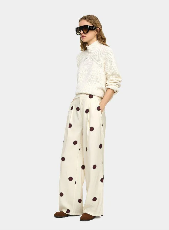 بارفوا بنطلون مع طيات ونقاط منقطية