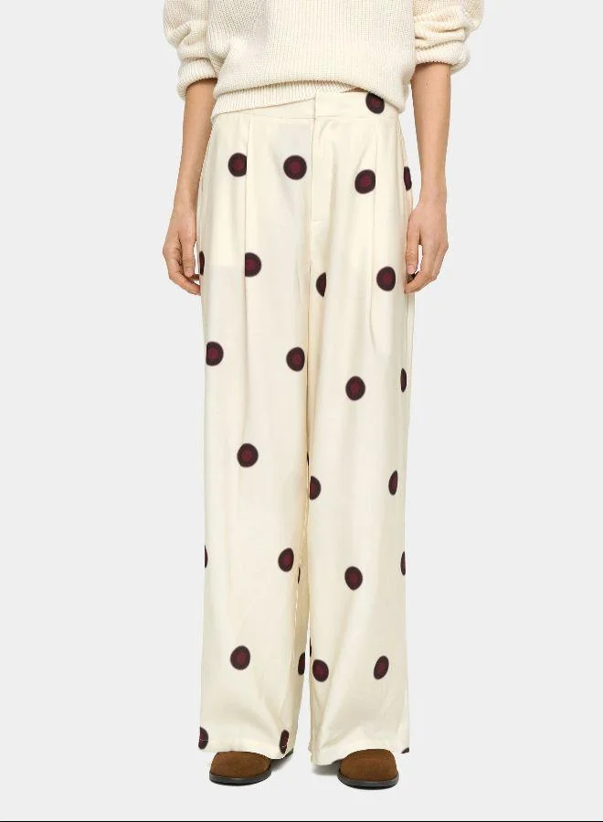 بارفوا بنطلون مع طيات ونقاط منقطية